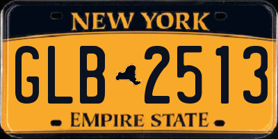 NY license plate GLB2513