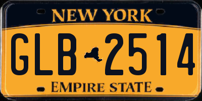 NY license plate GLB2514