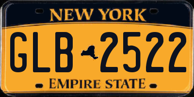 NY license plate GLB2522