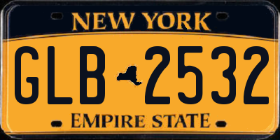 NY license plate GLB2532