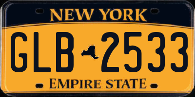 NY license plate GLB2533