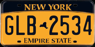 NY license plate GLB2534