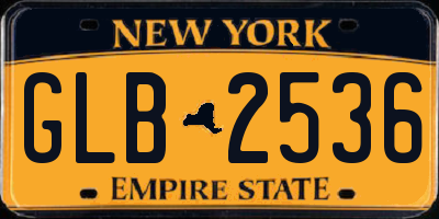 NY license plate GLB2536