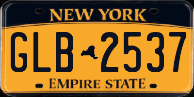 NY license plate GLB2537