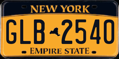 NY license plate GLB2540