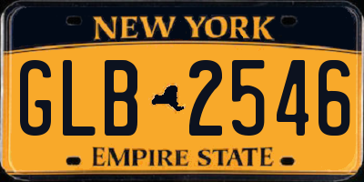 NY license plate GLB2546