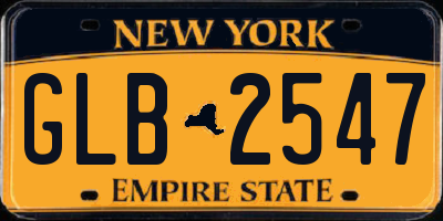 NY license plate GLB2547