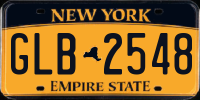 NY license plate GLB2548