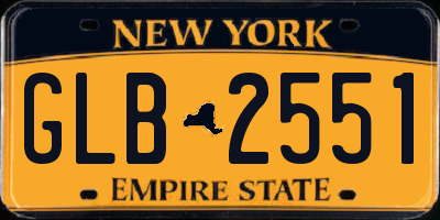 NY license plate GLB2551