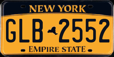 NY license plate GLB2552