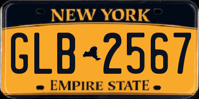 NY license plate GLB2567