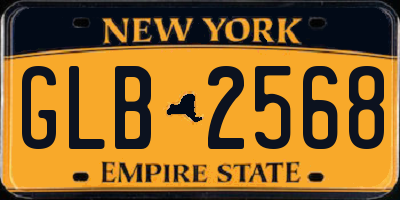 NY license plate GLB2568