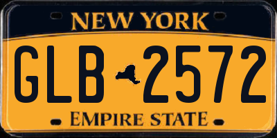 NY license plate GLB2572