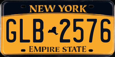 NY license plate GLB2576