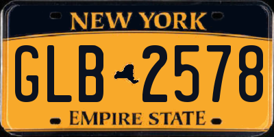 NY license plate GLB2578