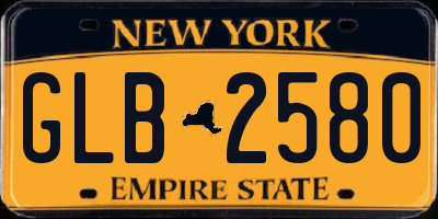 NY license plate GLB2580