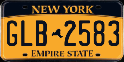 NY license plate GLB2583