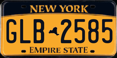 NY license plate GLB2585