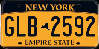 NY license plate GLB2592