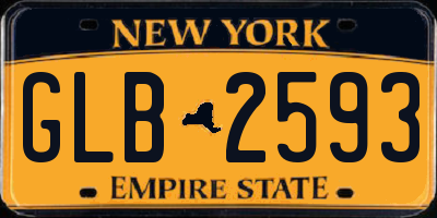 NY license plate GLB2593