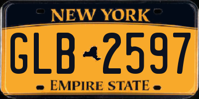 NY license plate GLB2597