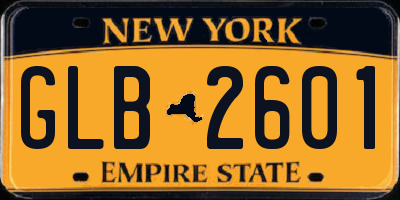 NY license plate GLB2601