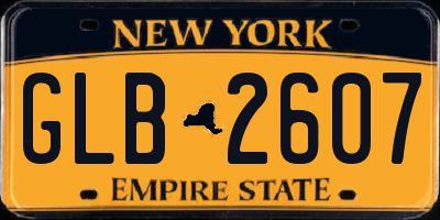 NY license plate GLB2607