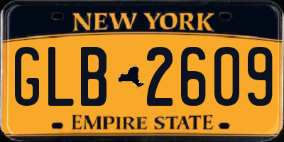 NY license plate GLB2609