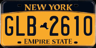 NY license plate GLB2610