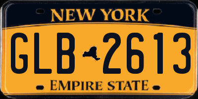 NY license plate GLB2613
