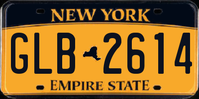 NY license plate GLB2614