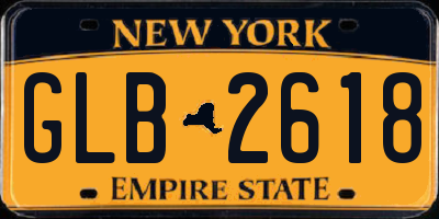 NY license plate GLB2618