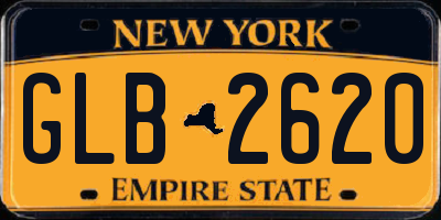 NY license plate GLB2620