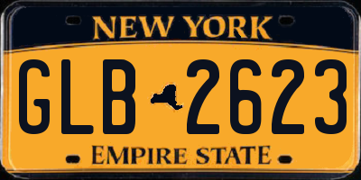 NY license plate GLB2623