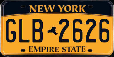 NY license plate GLB2626