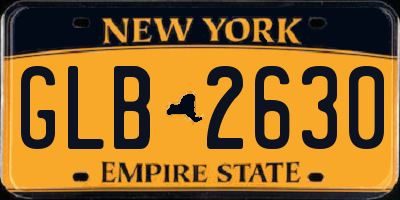 NY license plate GLB2630