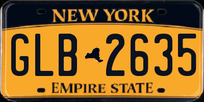NY license plate GLB2635