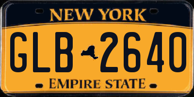 NY license plate GLB2640