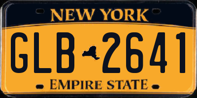 NY license plate GLB2641