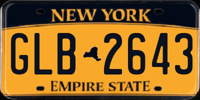 NY license plate GLB2643