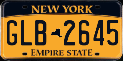 NY license plate GLB2645