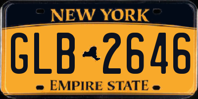 NY license plate GLB2646
