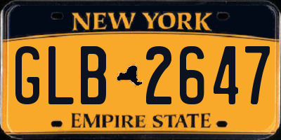 NY license plate GLB2647