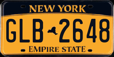 NY license plate GLB2648