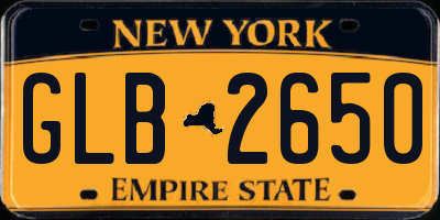 NY license plate GLB2650