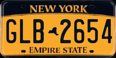 NY license plate GLB2654