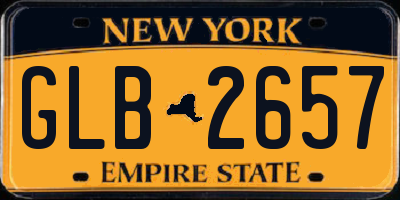 NY license plate GLB2657