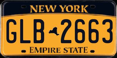 NY license plate GLB2663