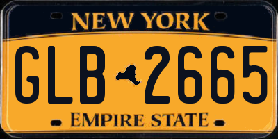 NY license plate GLB2665