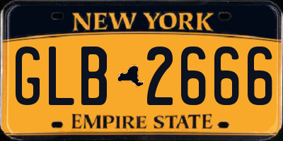 NY license plate GLB2666